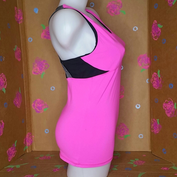 Champion Sports Bra Fitted Tank Hot Pink & Black M - Picture 5 of 9